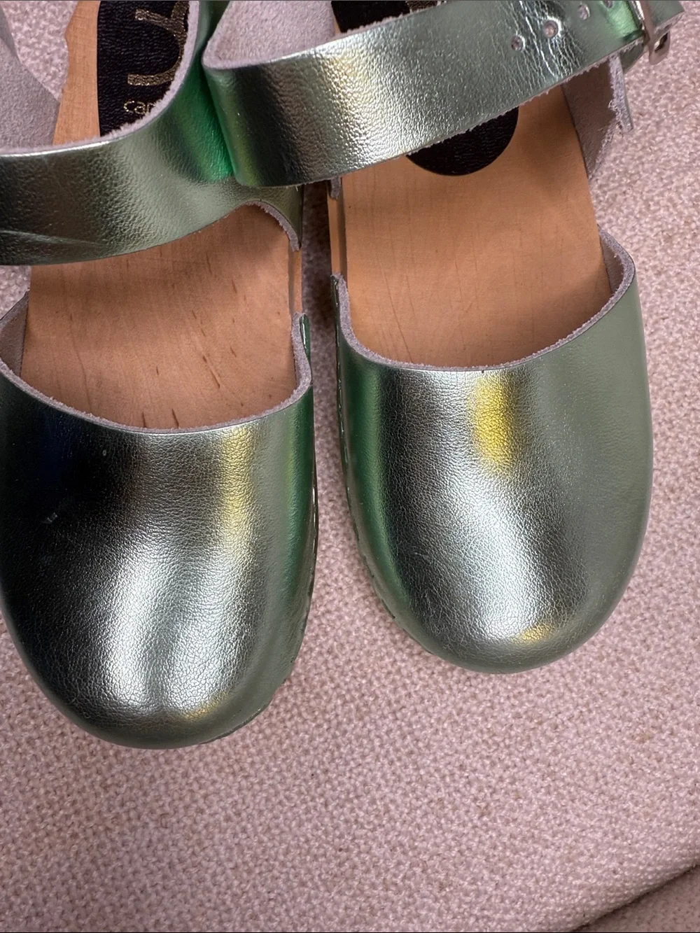 Cape Clogs Kids Metallic Green Mary Jane Dress Clog kids 12